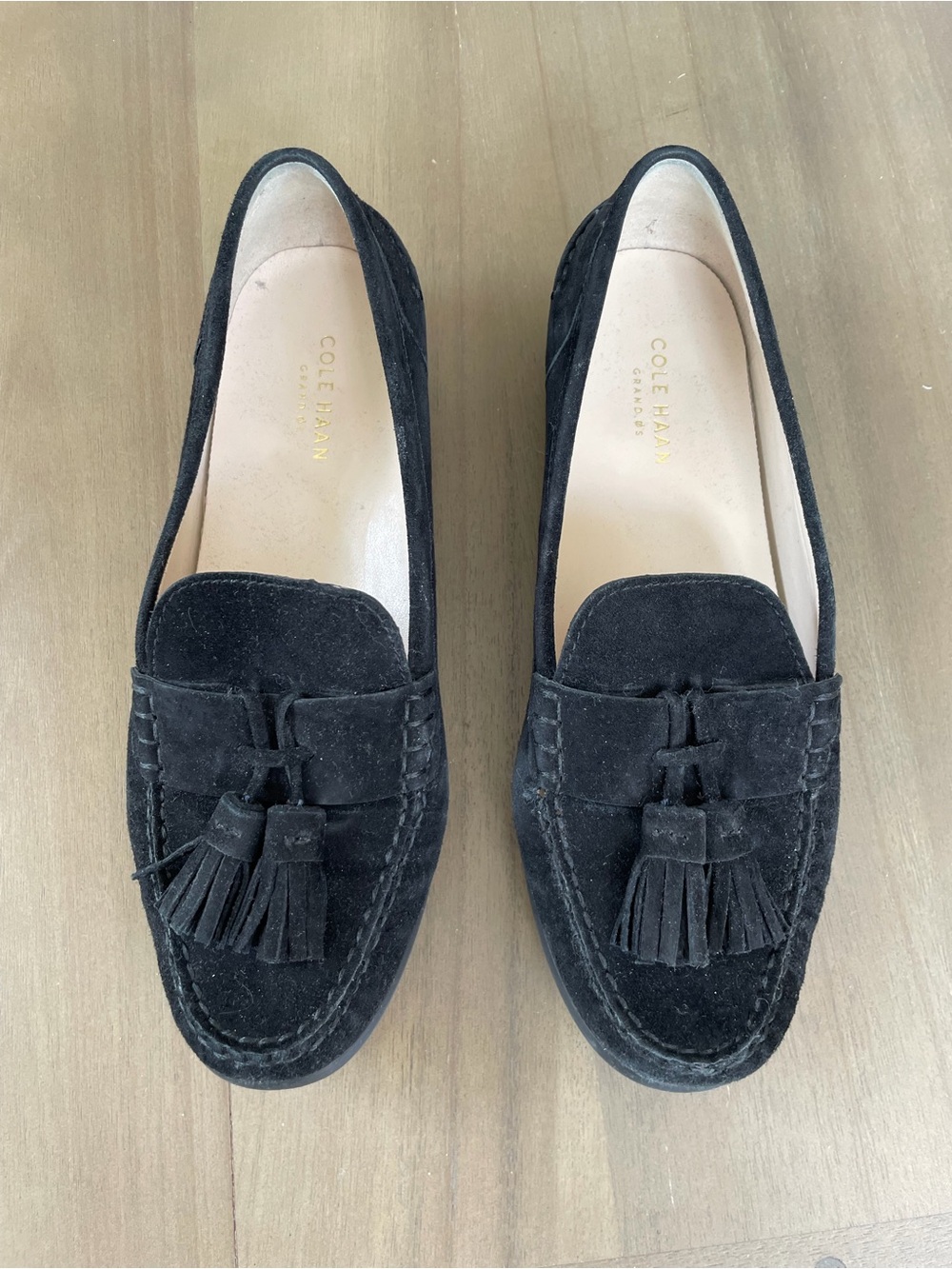 Cole Haan Black Suede Slip-On Loafers